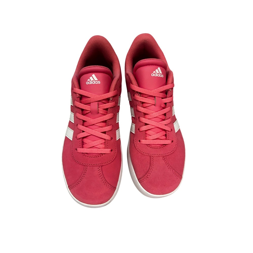 Adidas VL Court 3.0 Kids Sneakers Pink White Suede Low Top Size 5.5Y Womens7 - Picture 3 of 7